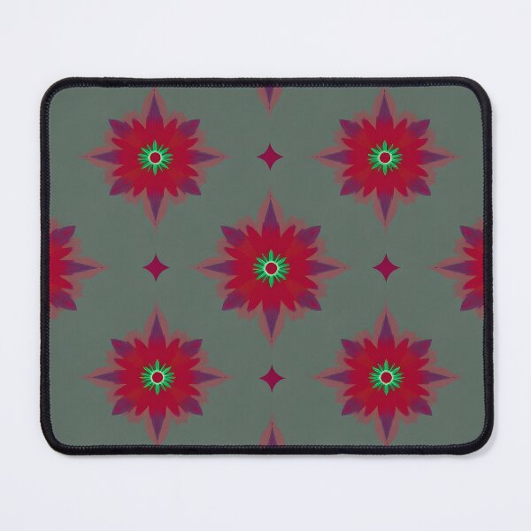 Item preview, Vibrant Red Floral Starburst for Duvets, Prints, Shower Curtains designed and sold by CelestialAllure.