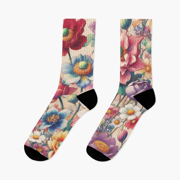 Item preview, Flowers, botanical, spring, floral pattern, cottagecore, japanese pop art designed and sold by Sugar Wisdom .