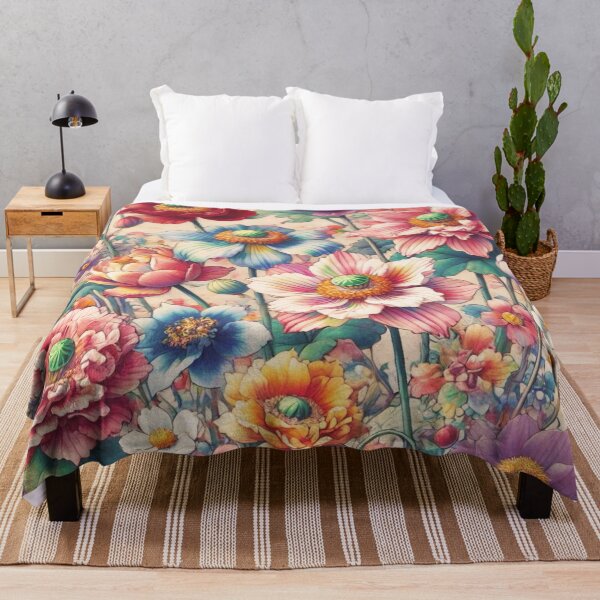 Item preview, Flowers, botanical, spring, floral pattern, cottagecore, japanese pop art designed and sold by Sugar Wisdom .
