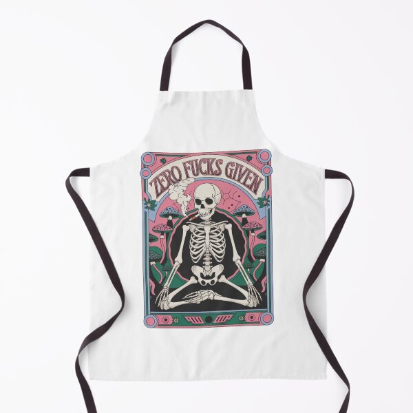 Item preview, Zero fucks given, skeleton, mushrooms, funnyfits70, Humor, Funny, retro, vintage, funny quotes, animal humor, designed and sold by FunnyFits70.
