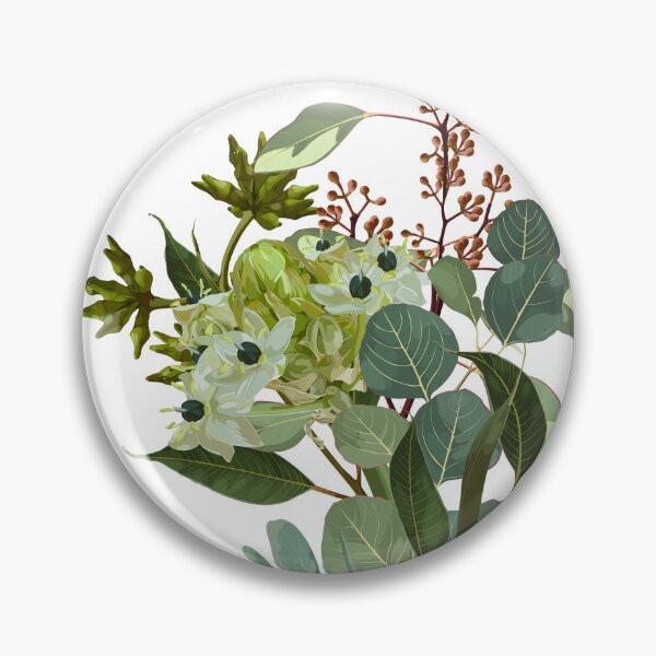 Item preview, Tropical bouquet with star-of-Bethlehem, or grass lily (Ornithogalum umbellatum) flowers and eucalyptus. designed and sold by MatyKotiv.
