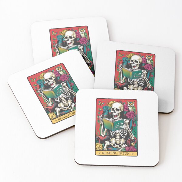 Item preview, Reading is fun, books, skeleton, dead, funnyfits70, Humor, Funny, retro, vintage, funny quotes, animal humor, designed and sold by FunnyFits70.