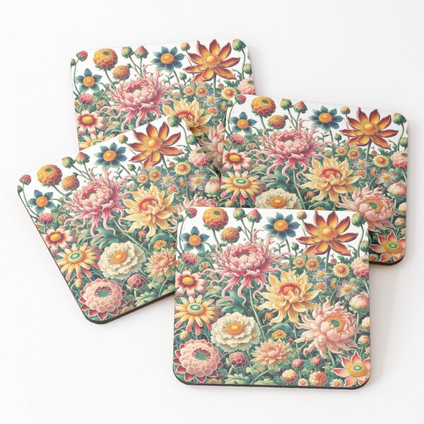 Item preview, Flowers, botanical, spring, floral pattern, cottagecore, japanese pop art designed and sold by Sugar Wisdom .
