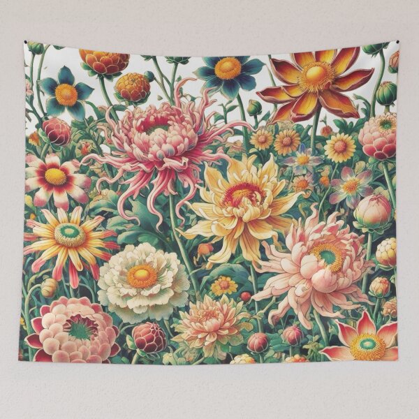 Item preview, Flowers, botanical, spring, floral pattern, cottagecore, japanese pop art designed and sold by Sugar Wisdom .