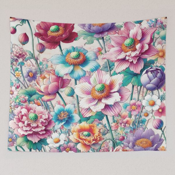 Item preview, Flowers, botanical, spring, floral pattern, cottagecore, japanese pop art designed and sold by Sugar Wisdom .