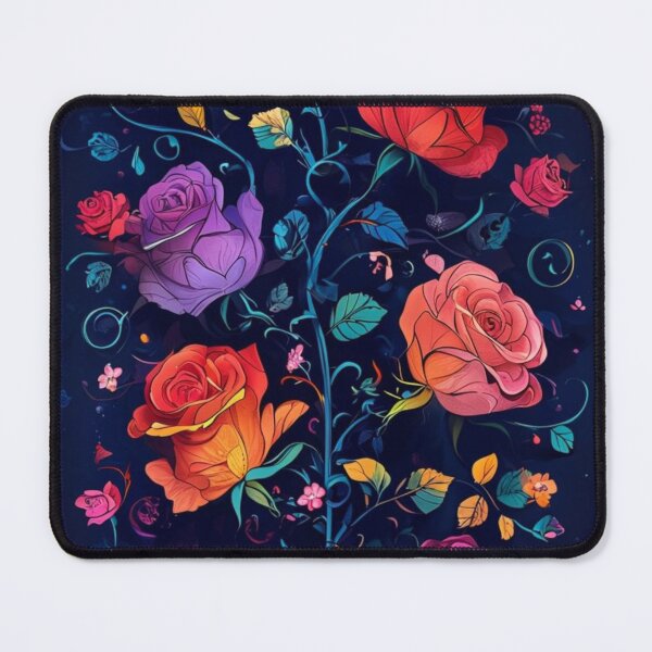 Item preview, Bouquet Of Multi-Colored Roses, Yellow, Purple, Pink And Orange Roses With Graceful Branches designed and sold by PixelStoneDesign .