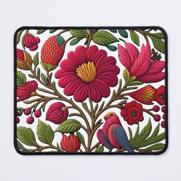 Item preview, Floral Flowers, Bird, Fruits, Folk Art, Colorful And Sharp Contrasts, Floral Art, Folk Art, Vibrant Colors, Colorful Flowers designed and sold by PixelStoneDesign .