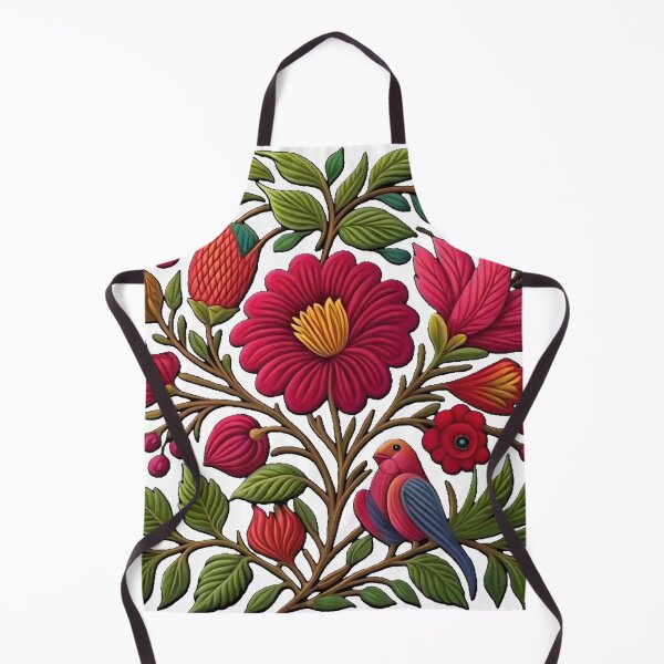 Item preview, Floral Flowers, Bird, Fruits, Folk Art, Colorful And Sharp Contrasts, Floral Art, Folk Art, Vibrant Colors, Colorful Flowers designed and sold by PixelStoneDesign .
