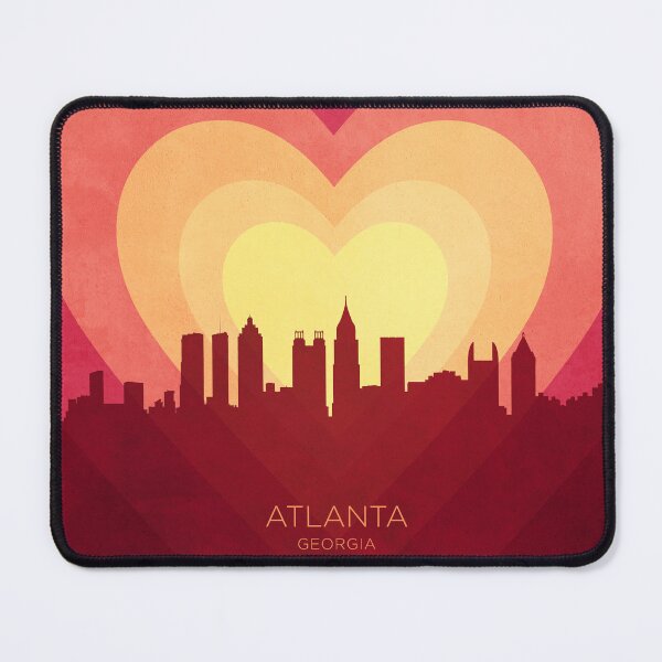 Item preview, Atlanta Georgia Skyline Hearts Red Yellow designed and sold by ArtPrints.