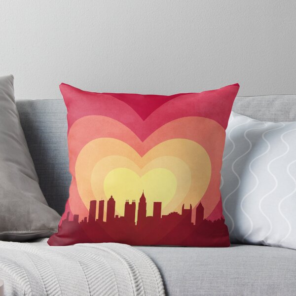 Item preview, Atlanta Georgia Skyline Hearts Red Yellow designed and sold by ArtPrints.