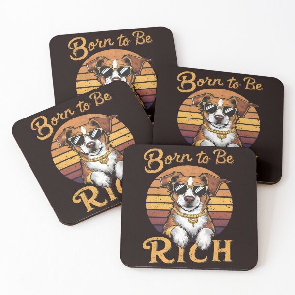 Item preview, Born to Be Rich Cool Dog Retro designed and sold by Abdu  Innovations.