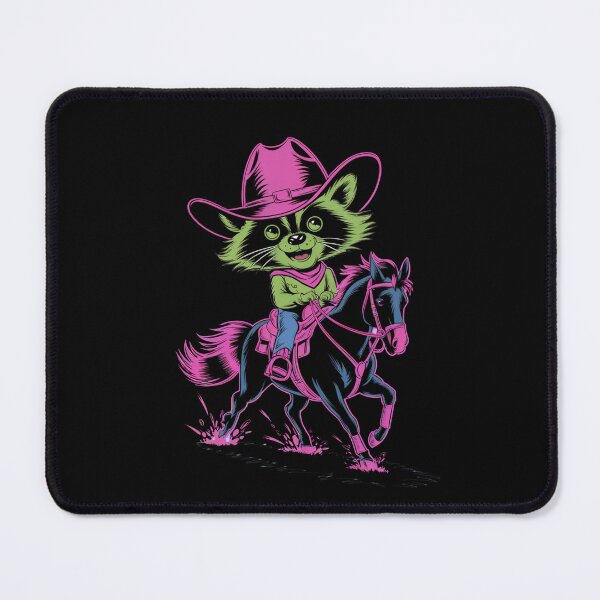 Item preview, Cowboy raccoon in a hat, galloping designed and sold by MadCatPrints.