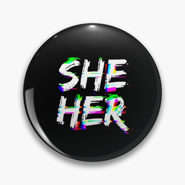 Item preview, Cyber Glitch She/Her Pronouns  designed and sold by MoonMint.