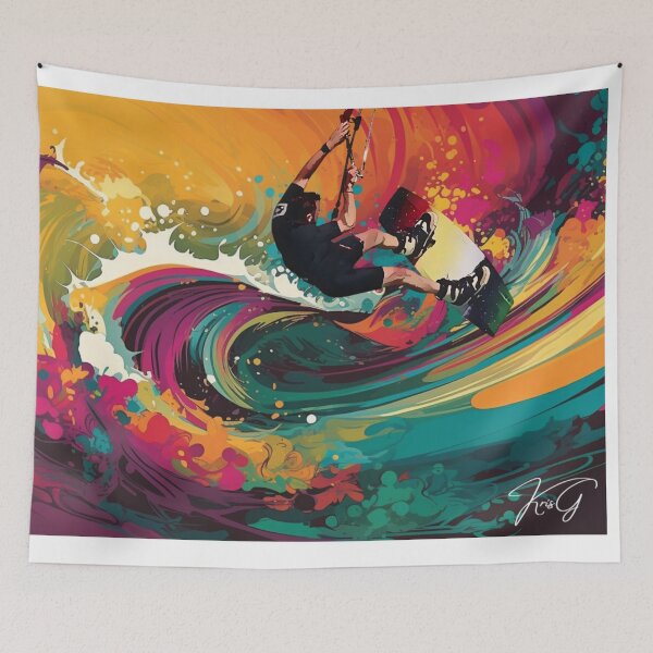 Item preview, Kitesurfer in Action – Colorful and Dynamic Design designed and sold by KrisG-Art.