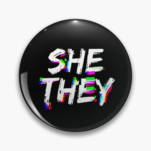 Item preview, Cyber Glitch She They Pronouns  designed and sold by MoonMint.