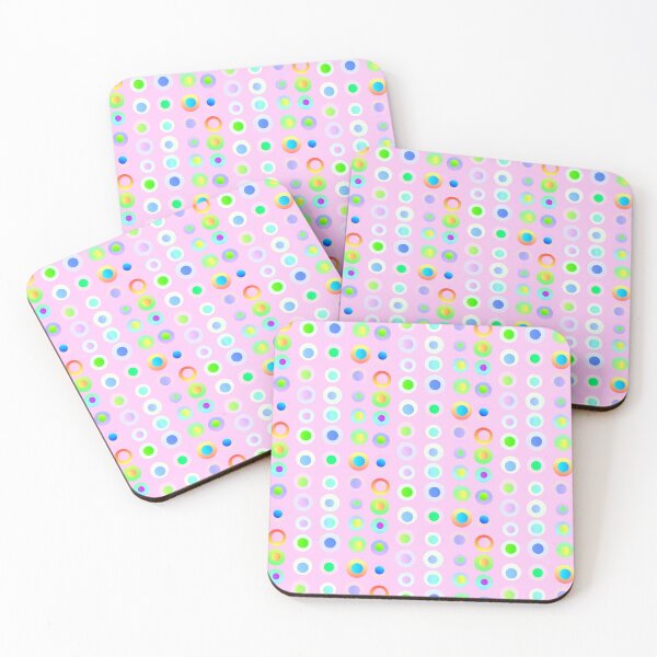 Item preview, Colorful pastel pink dot pattern | Pink multicolor artsy dots spots design designed and sold by lausn.