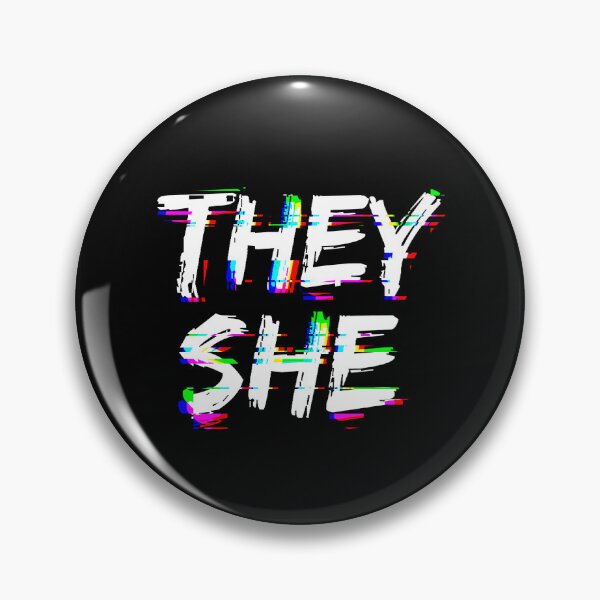 Item preview, Cyber Glitch They She Pronouns  designed and sold by MoonMint.