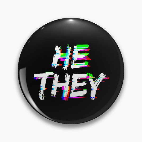 Item preview, Cyber Glitch He They Pronouns  designed and sold by MoonMint.