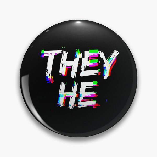 Item preview, Cyber Glitch They He Pronouns  designed and sold by MoonMint.
