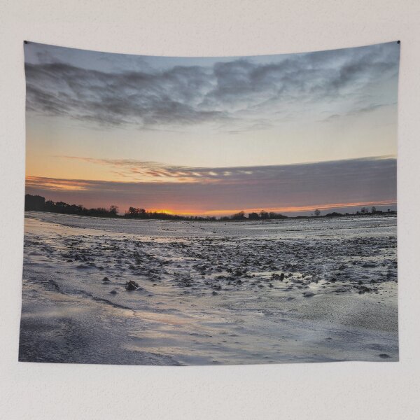 Item preview, Last Rays of Sunlight on the Frozen Salt Marsh, Ruegen, Germany designed and sold by Kasia Design.