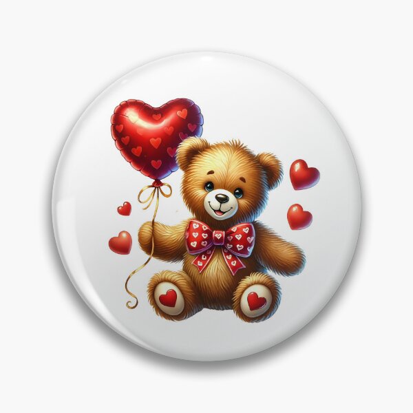 Item preview, Adorable teddy bear with a heart-shaped balloon designed and sold by JonysCreativeDesigns.