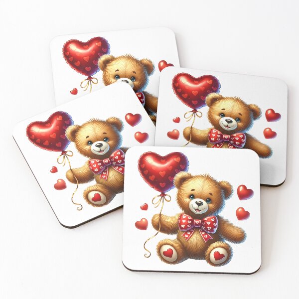 Item preview, Adorable teddy bear with a heart-shaped balloon designed and sold by JonysCreativeDesigns.