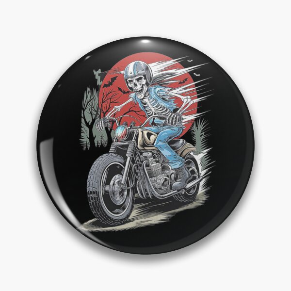 Item preview, Spooky Skeleton Biker Riding Under Blood Red Moon designed and sold by love3617.