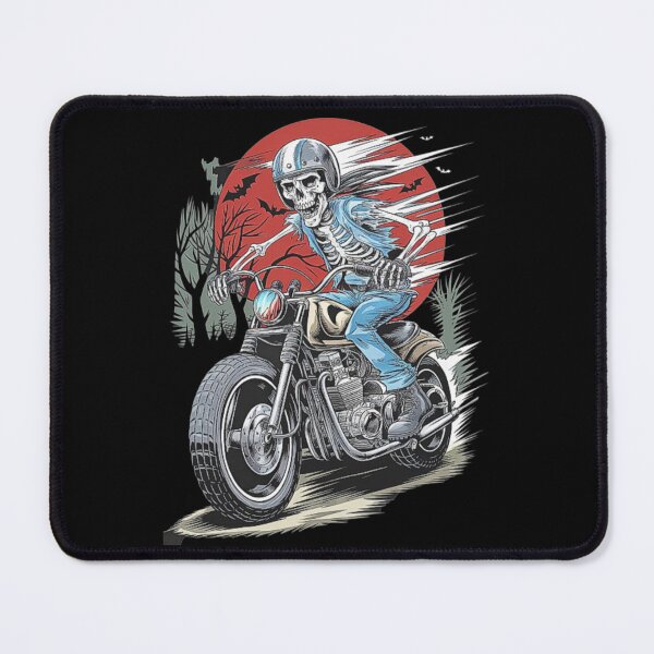 Item preview, Spooky Skeleton Biker Riding Under Blood Red Moon designed and sold by love3617.
