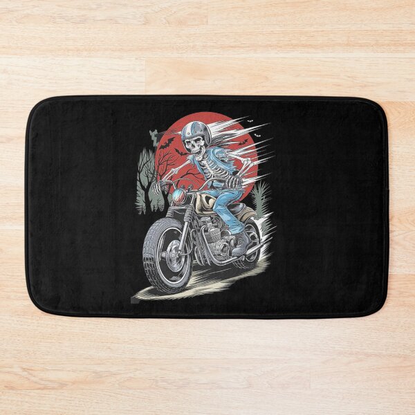 Item preview, Spooky Skeleton Biker Riding Under Blood Red Moon designed and sold by love3617.