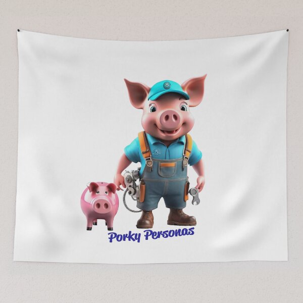 Item preview, Porky Personas Funny Pig Characters designed and sold by Drone-tees.
