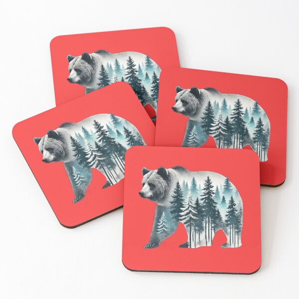 Item preview, Bear with Forest, Nature Bear Design, Outdoors, Adventure, Camping, Trekking designed and sold by happinesproject.