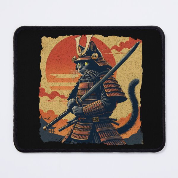 Item preview, Cat Samurai Vintage Style Japanese Poster designed and sold by MaxOutDesign.