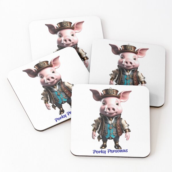 Item preview, Porky Personas Funny Pig Characters Steampunk designed and sold by Drone-tees.