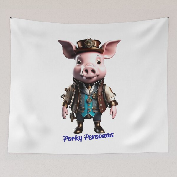Item preview, Porky Personas Funny Pig Characters Steampunk designed and sold by Drone-tees.