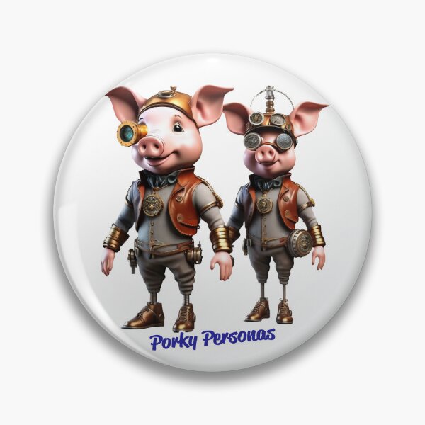 Item preview, Porky Personas Funny Pig Characters Steampunk designed and sold by Drone-tees.