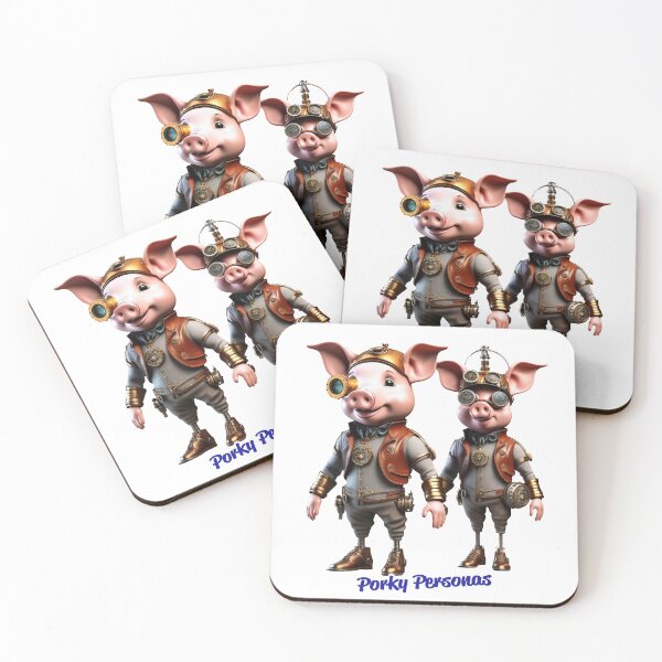 Item preview, Porky Personas Funny Pig Characters Steampunk designed and sold by Drone-tees.