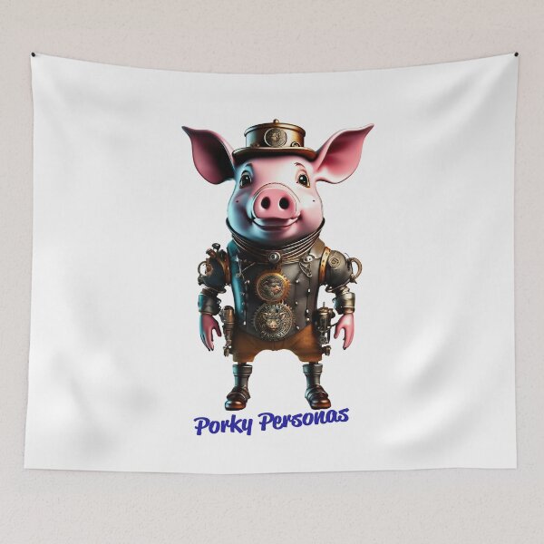 Item preview, Porky Personas Funny Pig Characters Steampunk designed and sold by Drone-tees.