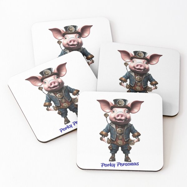 Item preview, Porky Personas Funny Pig Characters Steampunk designed and sold by Drone-tees.