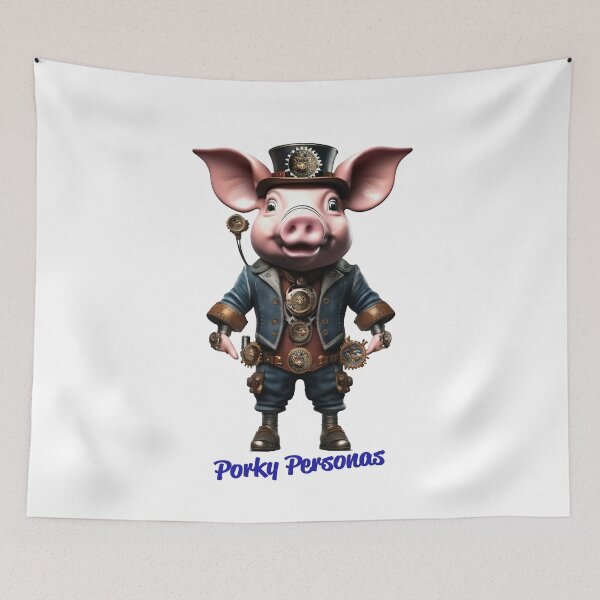 Item preview, Porky Personas Funny Pig Characters Steampunk designed and sold by Drone-tees.
