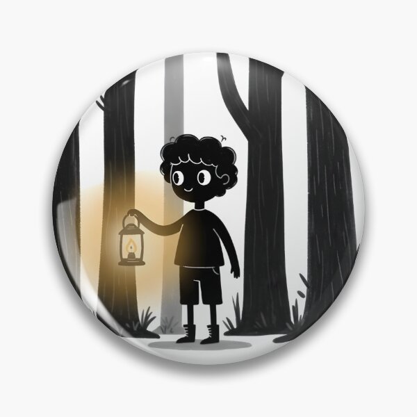 Item preview, Child with lantern in dark forest pondering destination and purpose during twilight hours designed and sold by RUMOOROZ.