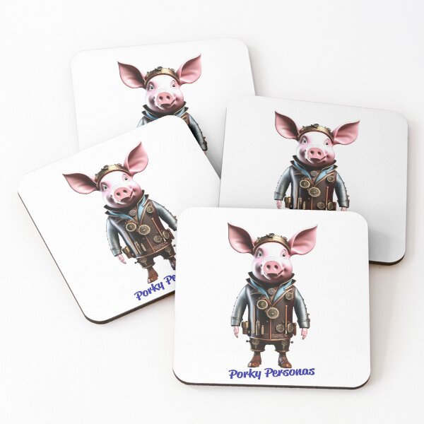 Item preview, Porky Personas Funny Pig Characters Steampunk designed and sold by Drone-tees.