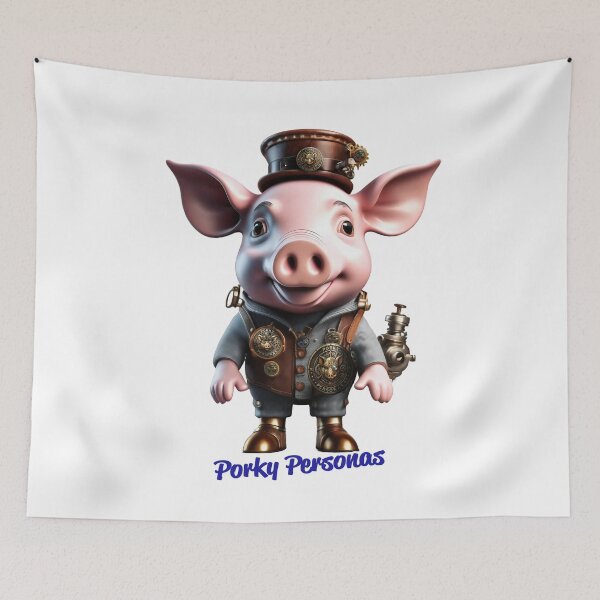 Item preview, Porky Personas Funny Pig Characters Steampunk designed and sold by Drone-tees.