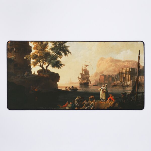 Item preview, Coastal Charm: Mediterranean Harbor Scene by Pierre-Jacques Volaire, 1763 - Classic French Art designed and sold by HistoryOnWalls.