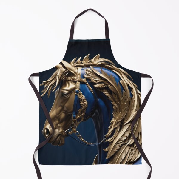 Item preview, Majestic Golden and Blue Horse - Regal Elegance in Motion designed and sold by Omtatsat.