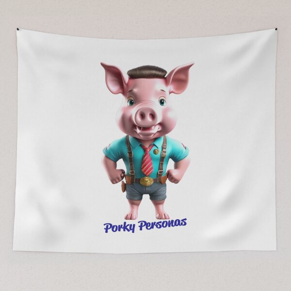 Item preview, Porky Personas Funny Pig Characters designed and sold by Drone-tees.