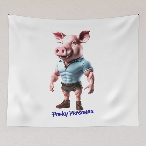 Item preview, Porky Personas Funny Pig Characters designed and sold by Drone-tees.