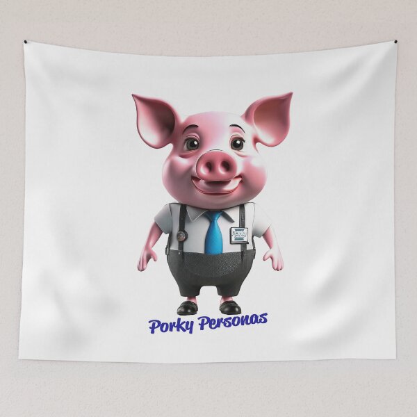 Item preview, Porky Personas Funny Pig Characters designed and sold by Drone-tees.
