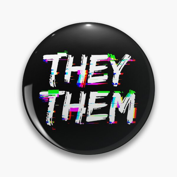 Item preview, Cyber Glitch They Them Pronouns  designed and sold by MoonMint.