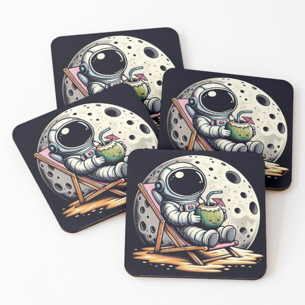 Item preview, Astronaut Relaxing on the Moon – Cosmic Beach Vibes designed and sold by TrilogyMerch.