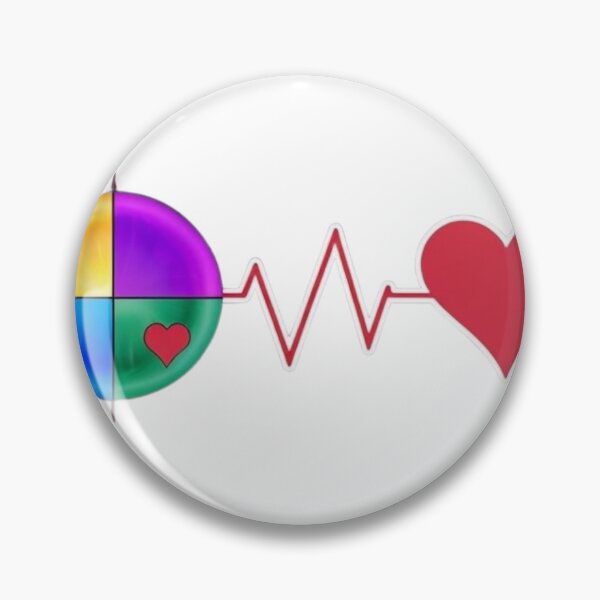 Item preview, "Colorful Sphere & Heartbeat Love Symbol – Vibrant Abstract Digital Art" designed and sold by IINSPIRA.